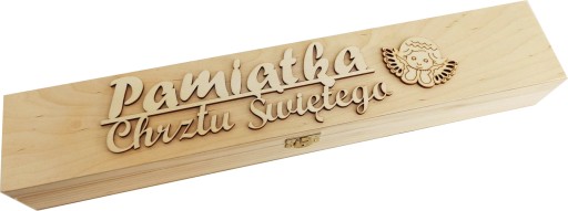 PUDEŁKO DREWNIANE ZDOBIONE NA ŚWIECE CHRZEST