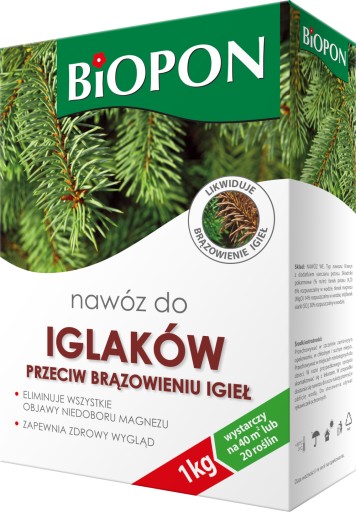Nawóz DO IGLAKÓW przeciw brązowieniu 1kg BIOPON