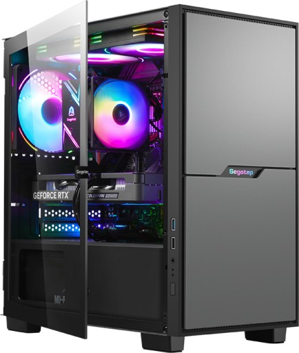 OBUDOWA USB 3.0 LOGO RGB SZKŁO NA ZAWIASIE GAMING +1x WENTYLATOR RGB