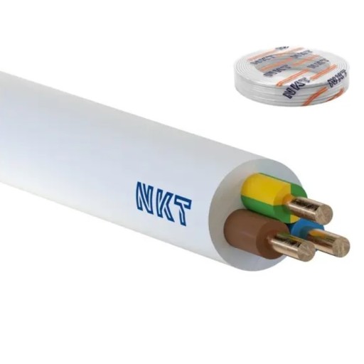 Przewód instalacyjny okrągły YDY 3x2,5 miedziany kabel 450/750V 100 m NKT