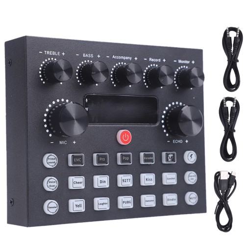 V8S MIKSER AUDIO KONSOLETA BLUETOOTH KARTA DŹWIĘKOWA NA ŻYWO +2 KABLE AUDIO