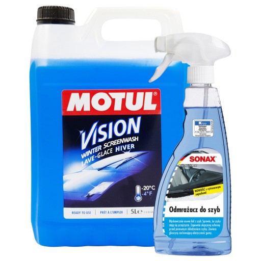 Płyn spryskiwaczy zimowy MOTUL 5l + odmrażacz do szyb SONAX 500ml