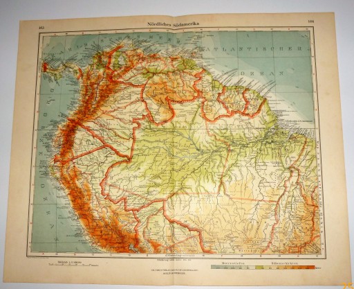 MAPA AMERYKA POŁUDNIOWA PÓŁNOC 1934