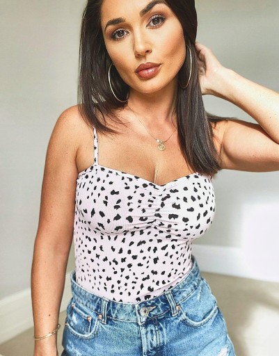 L6C324*BOOHOO BODY CZARNE DOPASOWANE PRINT