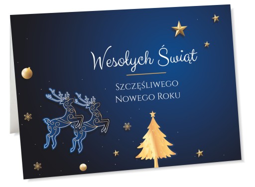 50 x KARTKI ŚWIĄTECZNE FIRMOWE LOGO + KOPERTY