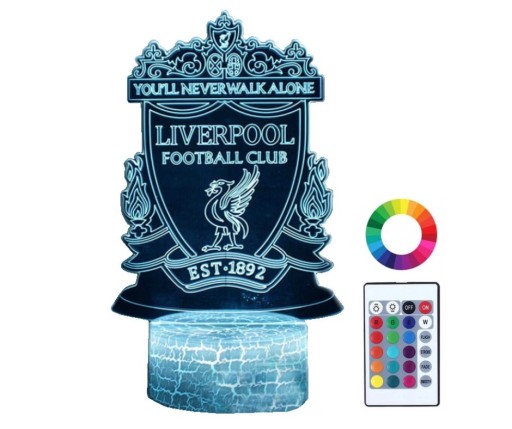 LAMPKA NOCNA DLA DZIECI LIVERPOOL LOGO HERB LED 3D