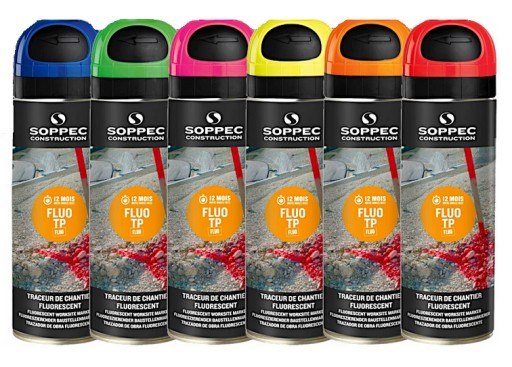 SOPPEC FLUO TP FARBA GEODEZYJNA SPRAY KOLORY