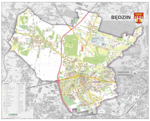 MAPA ŚCIENNA BĘDZINA