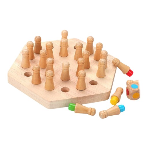 c/ wooden memory chess Games Block puzzle 24 Pieces
