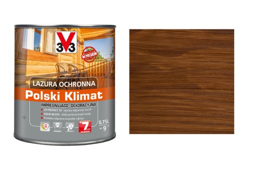 Lazura V33 Polski Klimat 7 lat Dąb Ciemny 0,75L