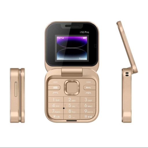 i16 Pro Dual SIM Card 2G Flip Foldable Feature Phone