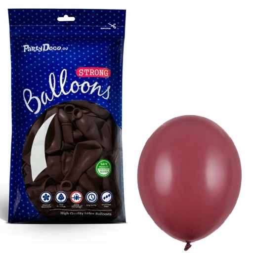 Balony lateksowe 12cm śliwkowe Pastel Prune - 100 sztuk Strong