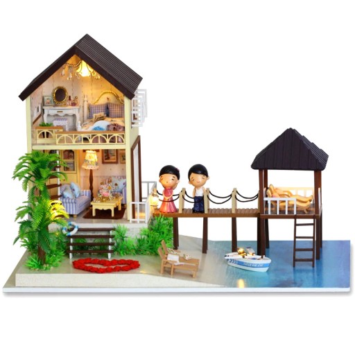 Model Dom letniskowy DIY PLAŻA ŁÓDŹ Puzzle 3D LED