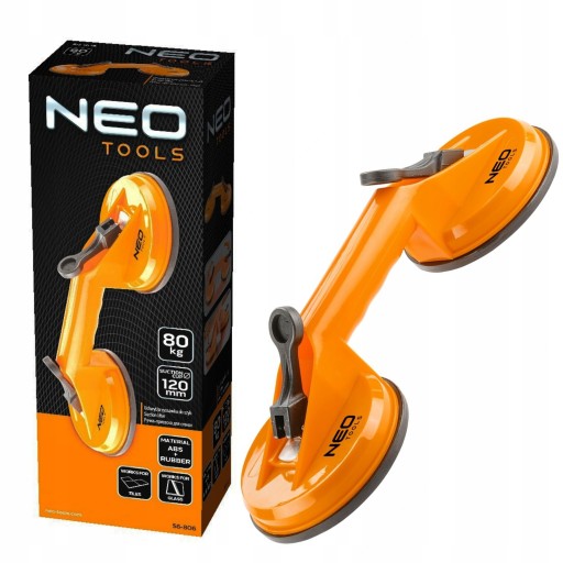 NEO UCHWYT PODWÓJNA PRZYSSAWKA DO SZYB BLACH PŁYT 80KG 2X120MM 56-806