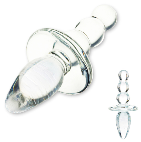 GLAS TITUS BEADED GLASS BUTT PLUG - PLUG ANALNY