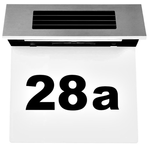 TABLICZKA NUMER DOMU SOLARNY PODŚWIETLANY LED NR