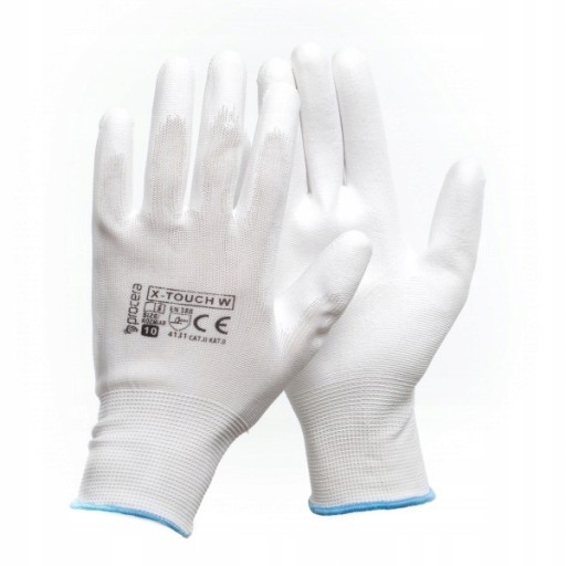 RĘKAWICE OCHRONNE POWLEKANE PU X-TOUCH WHITE roz10