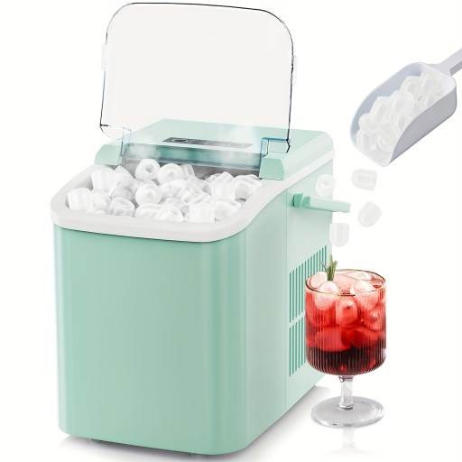 Ice Maker, Countertop Ice Maker with Handle for Kitchen, 9 Cubes