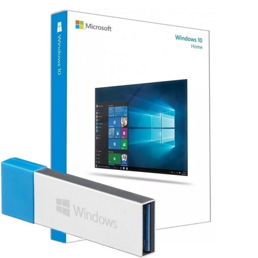 System Microsoft Windows 10 HOME wersja PUDEŁKOWA BOX Z PENDRIVEM USB FOLIA