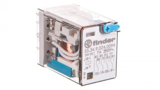 Przekaźnik przemysłowy 4P 7A 24V DC przycisk