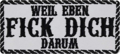 FICK Dich! DARUM naszywka dla motocyklistów, naprasowanka Rocker Patch zaba