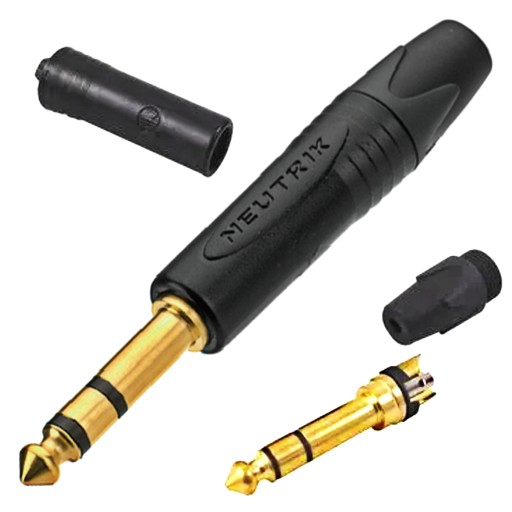 Wtyk Jack stereo 6.3mm pozłacany Neutrik NP3X-B