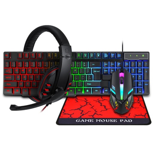 Zestaw do gier 4w1, NAXSIR, klawiatura, mysz, podkładka pod mysz