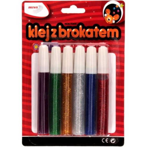 KLEJ z BROKATEM dekoracje OZDOBNY 6 kolorów x10ml