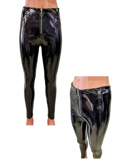 LEGGINSY WINYLOWE GETRY WINYL SPODNIE RURKI LATEKS