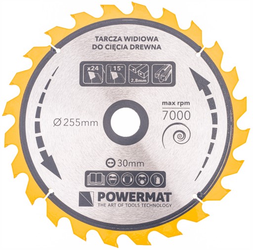WIDIOWA TARCZA Do Drewna Piły Piła TARCZOWA 255 x 30 mm 24Z ATB TCT