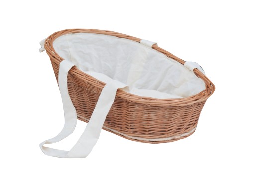 NOSIDEŁKO WIKLINOWE D/LALEK NATURALNY + ECRU