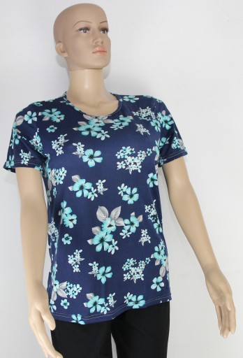 Bluzka KOSZULKA kobieca wygodna kwiaty XXXL 3XL