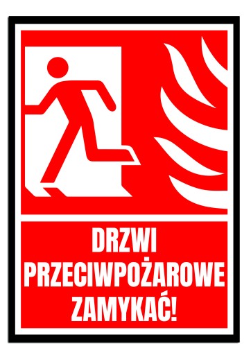 drzwi PRZECIWPOŻAROWE zamykać tablica znak 15X21