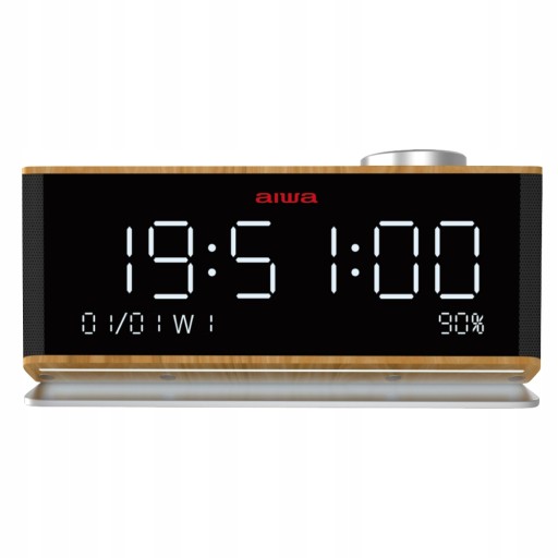 RADIOBUDZIK RADIO CYFROWE Z ZEGAREM LED FM AIWA CR-90BT