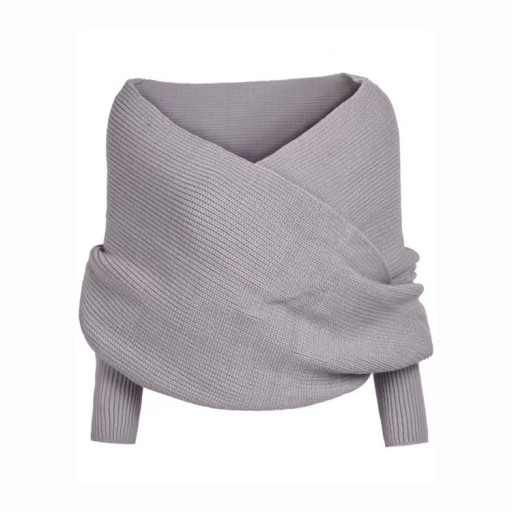 SWETER SZAL Z RĘKAWAMI SZARY DOLORESL