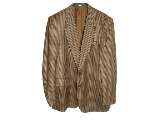 Eugene Watts Tweed 100% wełna pepitka marynarka męska vintage klasyk XXL