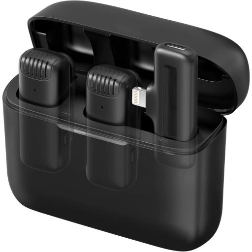 2X MIKROFON KRAWATOWY BEZPRZEWODOWY USB-C + ETUI