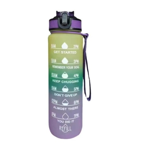 Butelka na wodę motywacyjna 1000ml pink/blue