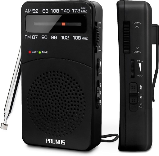 RADIO KIESZONKOWE PRUNUS FM AM PRZENOŚNE KLIPS