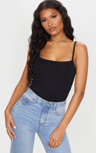 PRETTYLITTLETHING CZARNE BODY NA RAMIĄCZKACH R.40 T064103