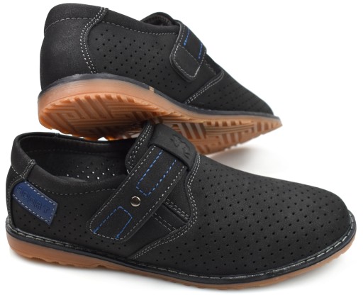 Badoxx Czarne PÓŁBUTY Wizytowe Rzepy 22 cm - 34