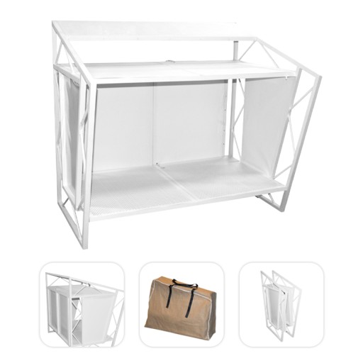 Stół STAND stanowisko DJ składane białe + torba