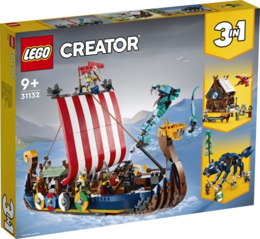 LEGO CREATOR STATEK WIKINGÓW I WĄŻ Z MIDGARDU 31132