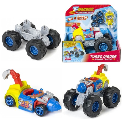 T-RACERS Auto Turbo Koparka + Power Trucks TUNING