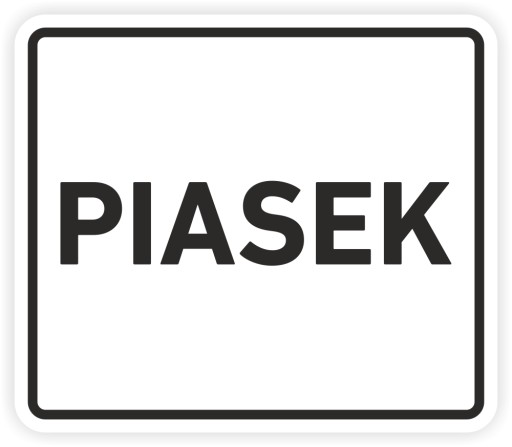 Naklejka etykieta samoprzylepna na kosz pojemnik kubeł PIASEK 15 cm