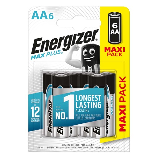 6x Bateria alkaliczna Energizer AA MAX PLUS LR6 grube paluszki