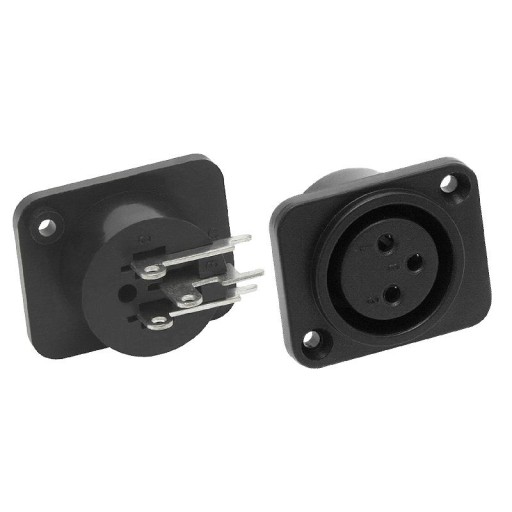 Gniazdo mikrofonowe XLR 3P do obudowy plastikowe