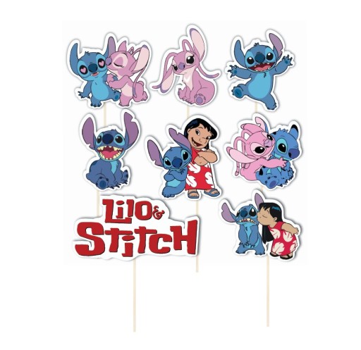 Topper Pikery Na Babeczki Stitch Lilo urodziny Dekoracja na TORT URODZINOWY