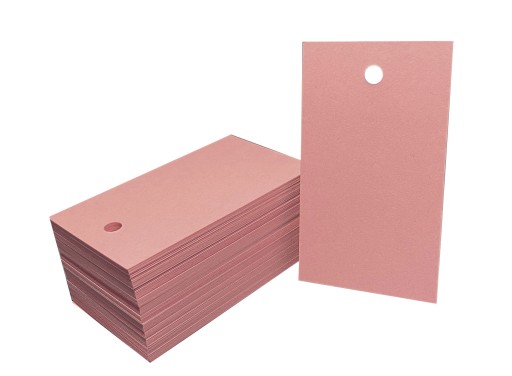 ZAWIESZKI różowe papier 220g 9x5cm TAGI