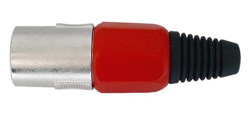 Wtyk mikrofonowy XLR 3P na kabel czerwony